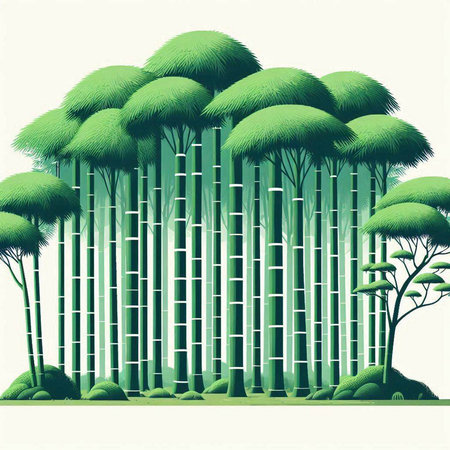 Trees in the forest, vector illustration, eps10.のイラスト素材