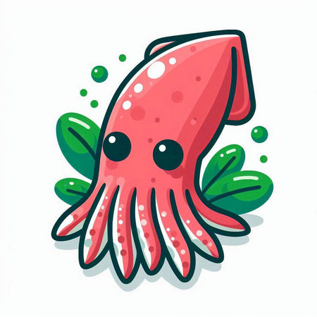 Cute cartoon octopus. Vector illustration isolated on white background.のイラスト素材