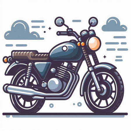 Motorcycle. Vector illustration. Isolated on a white background.のイラスト素材