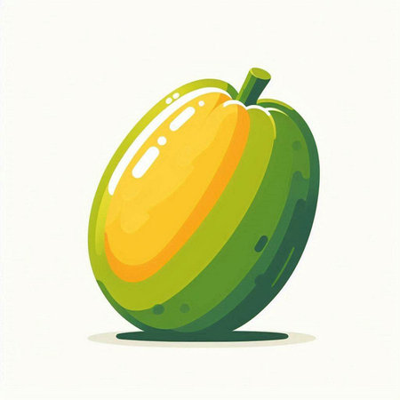 Illustration of papaya on a white background. Vector illustration.のイラスト素材