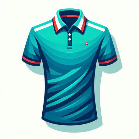 Colorful polo shirt isolated on white background. Vector illustration.のイラスト素材