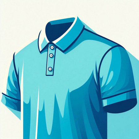 Blue polo shirt on a mannequin. Vector illustration.のイラスト素材