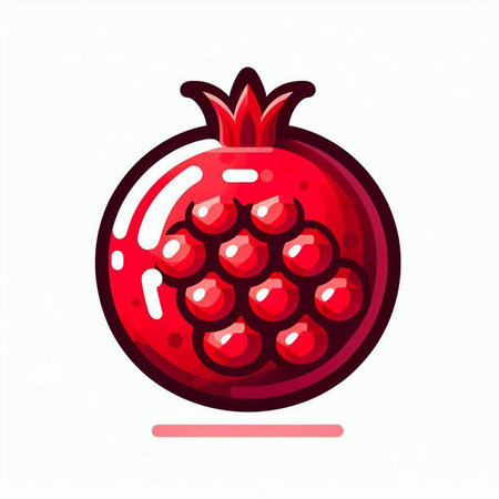 Pomegranate fruit icon isolated on white background. Vector illustration.のイラスト素材