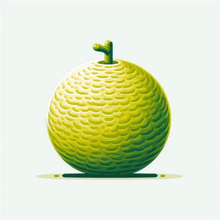 green golf ball on white background, vector illustration, eps10のイラスト素材