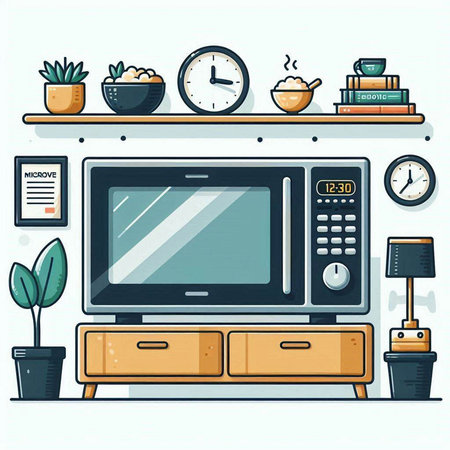 Kitchen furniture. Vector illustration in flat style. Kitchen furniture.のイラスト素材
