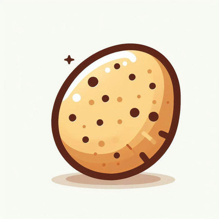 Illustration of a chocolate chip cookie on a white background. Vector illustration.のイラスト素材