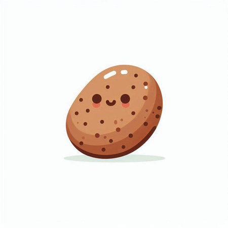 Chocolate chip cookie. Vector illustration isolated on a white background.のイラスト素材