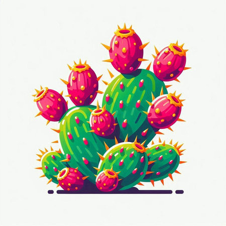 Cactuses vector illustration. Cactuses isolated on white background.のイラスト素材