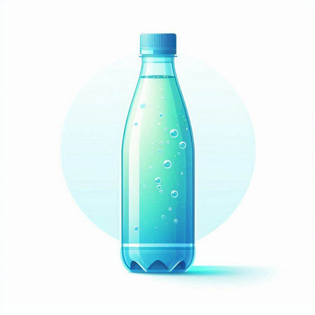 Plastic bottle with water on a white background. Vector illustration.のイラスト素材