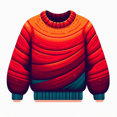 Vector illustration of a warm sweater on a white background. Winter clothing.のイラスト素材