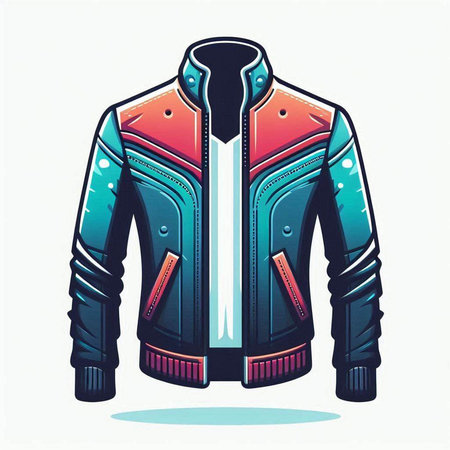Hockey jacket isolated on white background, vector illustration. Cartoon style.のイラスト素材