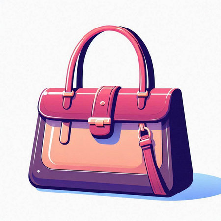 Vector illustration of a handbag in cartoon style on white background.のイラスト素材