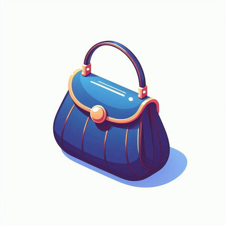Illustration of a blue handbag isolated on a white background.のイラスト素材