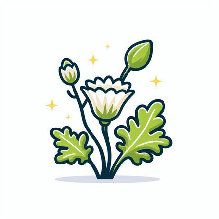 Flower icon vector illustration. Floral design element in flat style.のイラスト素材