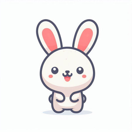 Cute easter bunny. Vector illustration in cartoon style on white background.のイラスト素材
