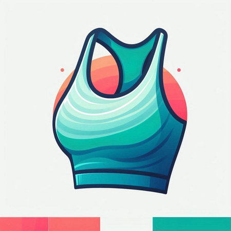 Colorful vector illustration of a blue tank top on a white backgroundのイラスト素材