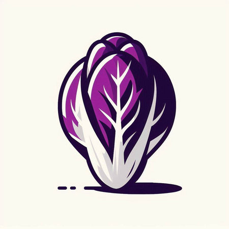 Purple chinese cabbage icon isolated on white background. Vector illustration.のイラスト素材