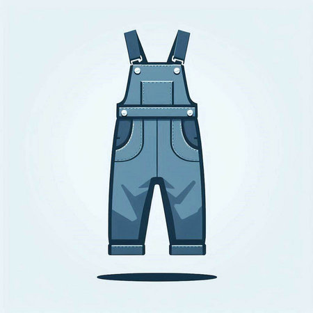Blue work overalls icon. Vector illustration of work overalls.のイラスト素材