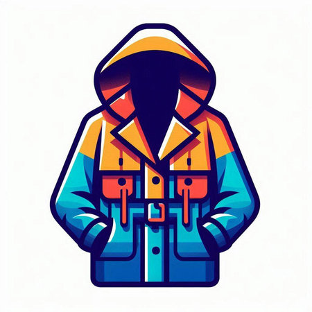 Hooded man in a hooded jacket. Vector illustration.のイラスト素材