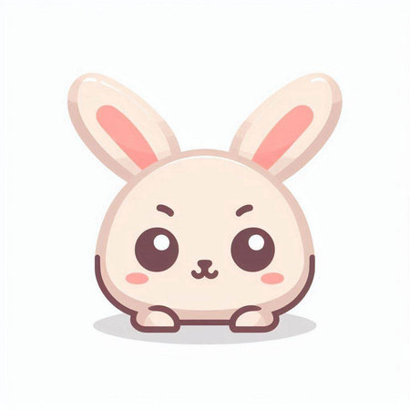 Cute rabbit cartoon. Cute bunny character. Vector illustration.のイラスト素材