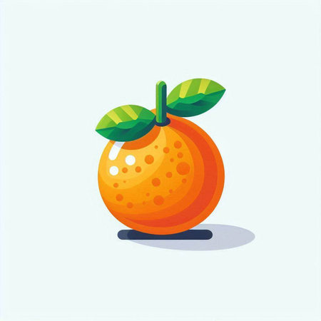 Orange fruit isolated on white background. Vector illustration in flat style.のイラスト素材