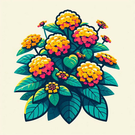 Bouquet of flowers and leaves. Vector illustration in retro style.のイラスト素材