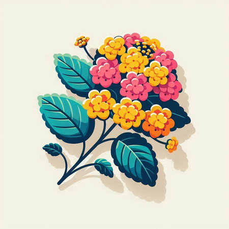 Illustration of a rowan branch with flowers on a light backgroundのイラスト素材