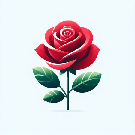 Red rose on a white background. Vector illustration. Eps 10.のイラスト素材
