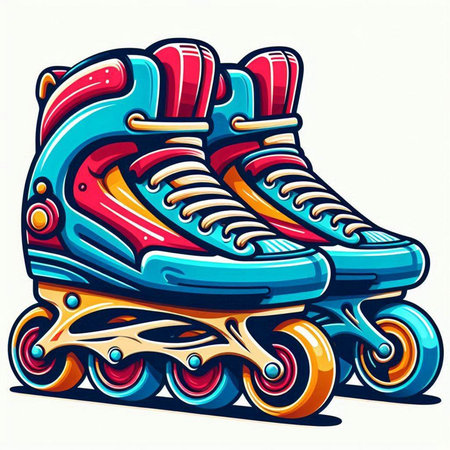 Roller skates isolated on a white background. Vector illustration.のイラスト素材