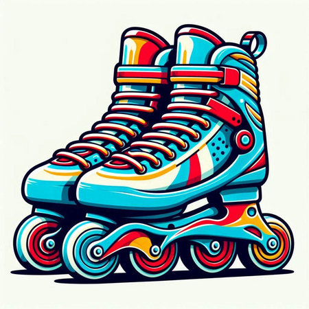 Roller skates isolated on a white background. Vector illustration.のイラスト素材