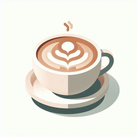 Coffee cup with heart on top. Vector illustration in flat style.のイラスト素材