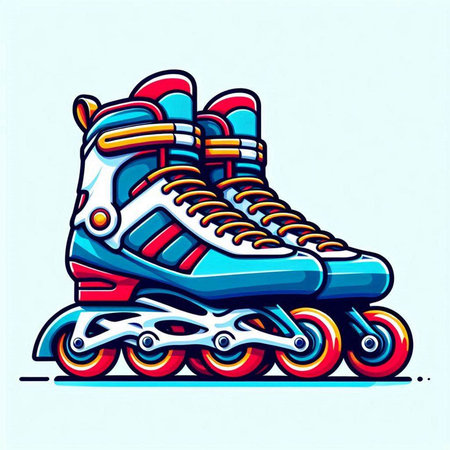 Roller skates. Vector illustration of a roller skates.のイラスト素材