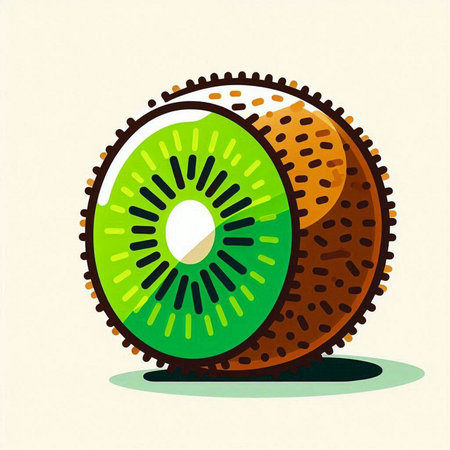 Kiwi fruit icon. Vector illustration of kiwi fruit.のイラスト素材