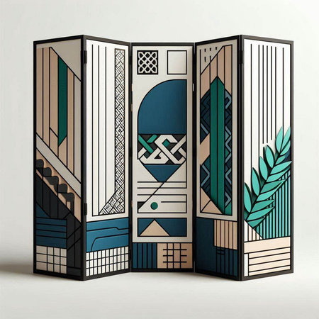 Book with abstract geometric pattern. 3D render. Vector illustration.のイラスト素材