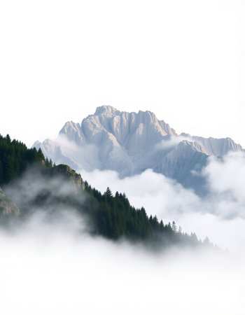 mountains in cloudsの写真素材