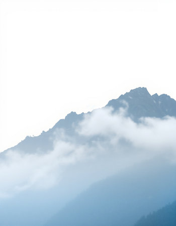 Mountains in the clouds on a foggy day. Caucasus, Russiaの写真素材