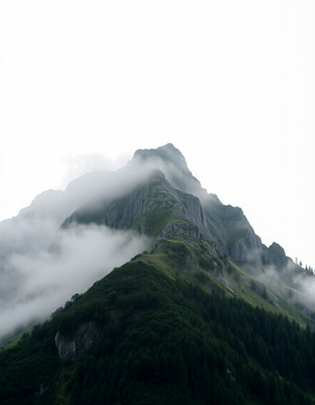 Mountain landscape in the clouds.の写真素材