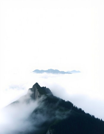 Mountain landscape in the clouds, natural scenery in china.の写真素材