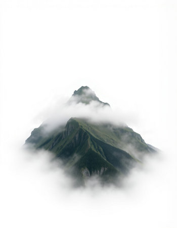 Mountain peak in the clouds.の写真素材
