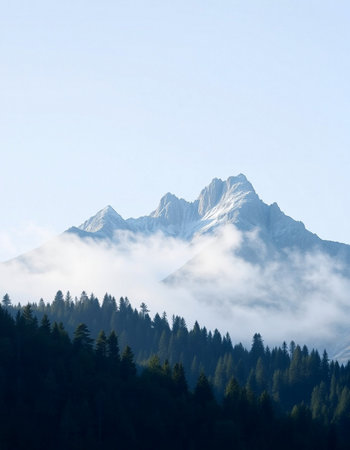 Mountains in the clouds, Krasnaya Polyana, Sochi, Russiaの写真素材