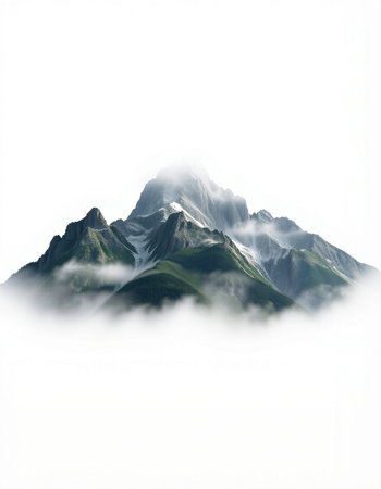 Mountains in the clouds. Caucasus, Dombay, Russiaの写真素材