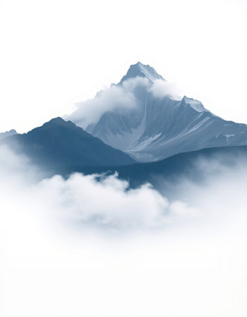 Mountains in the cloudsの写真素材