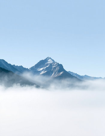 Mountains in the clouds.の写真素材