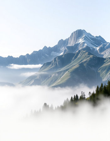 Mountains in the clouds.の写真素材