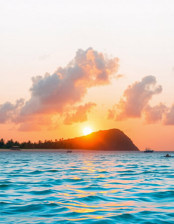 Beautiful sunset above the sea. Koh Lipe, Thailand.の写真素材
