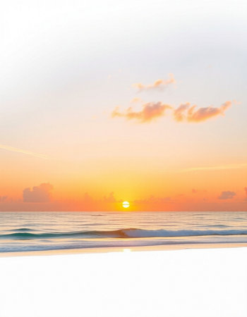 Beautiful tropical beach and sea at sunset time for travel and vacationの写真素材