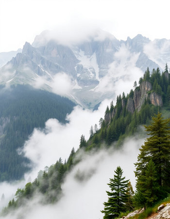 Mountains in the clouds. Dolomites, Veneto, Italy
