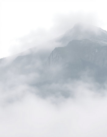 Mountains in the clouds. Caucasus, Dombay, Russiaの写真素材