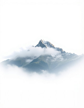 Mountains in the clouds on a sunny day. Caucasus, Russiaの写真素材