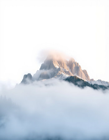 Mountains in clouds, Caucasus, Dombay, Russia.